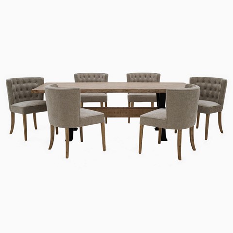 Dakota Large Dining Table & 6 Dining Chairs Set